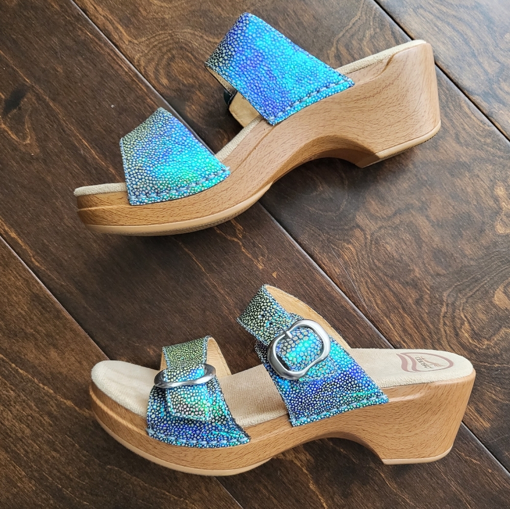 Dansko iridescent sandals